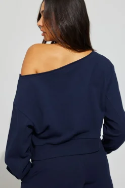 Store SoftTerry Off Shoulder Sweatshirt Matching Sets|Fleece
