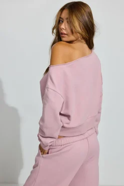 Online SoftTerry Off Shoulder Sweatshirt Matching Sets|Tops
