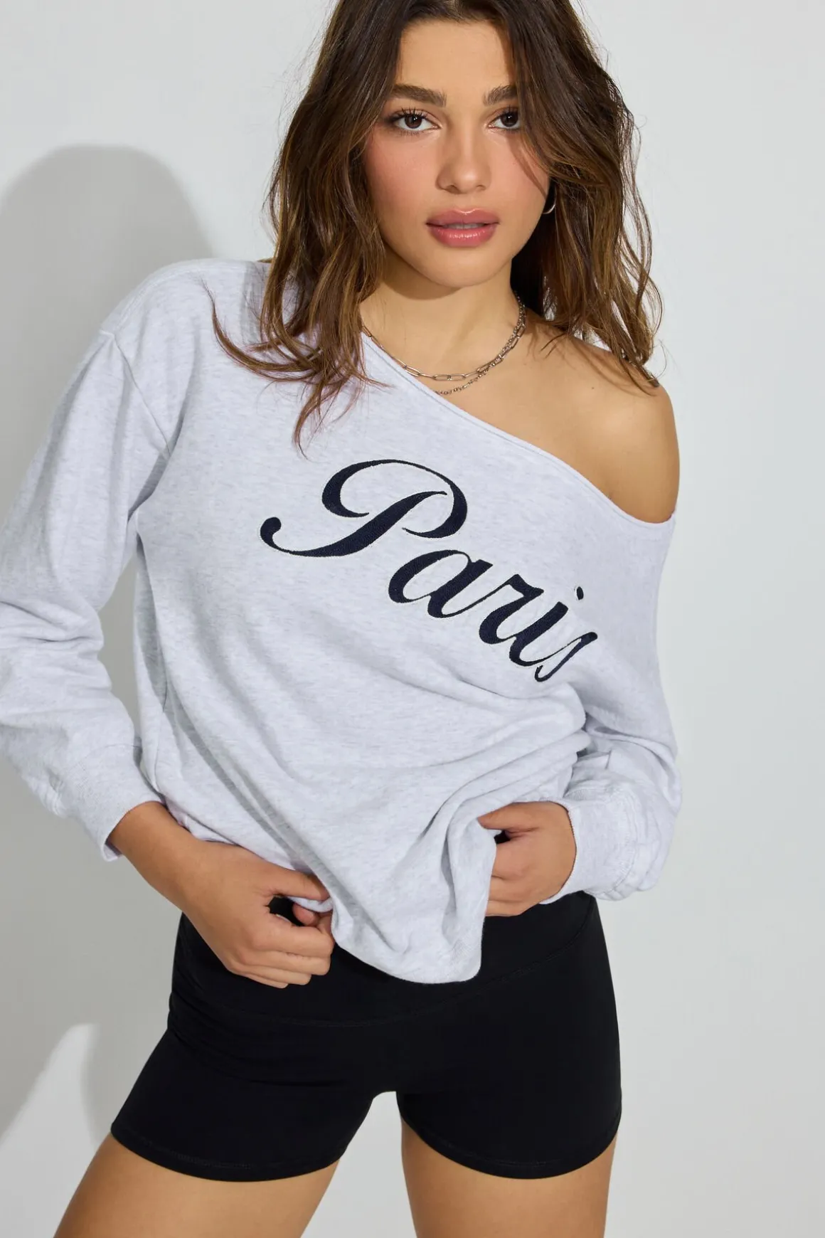 Cheap SoftTerry Off Shoulder Sweatshirt Matching Sets|Hoodies & Sweatshirts