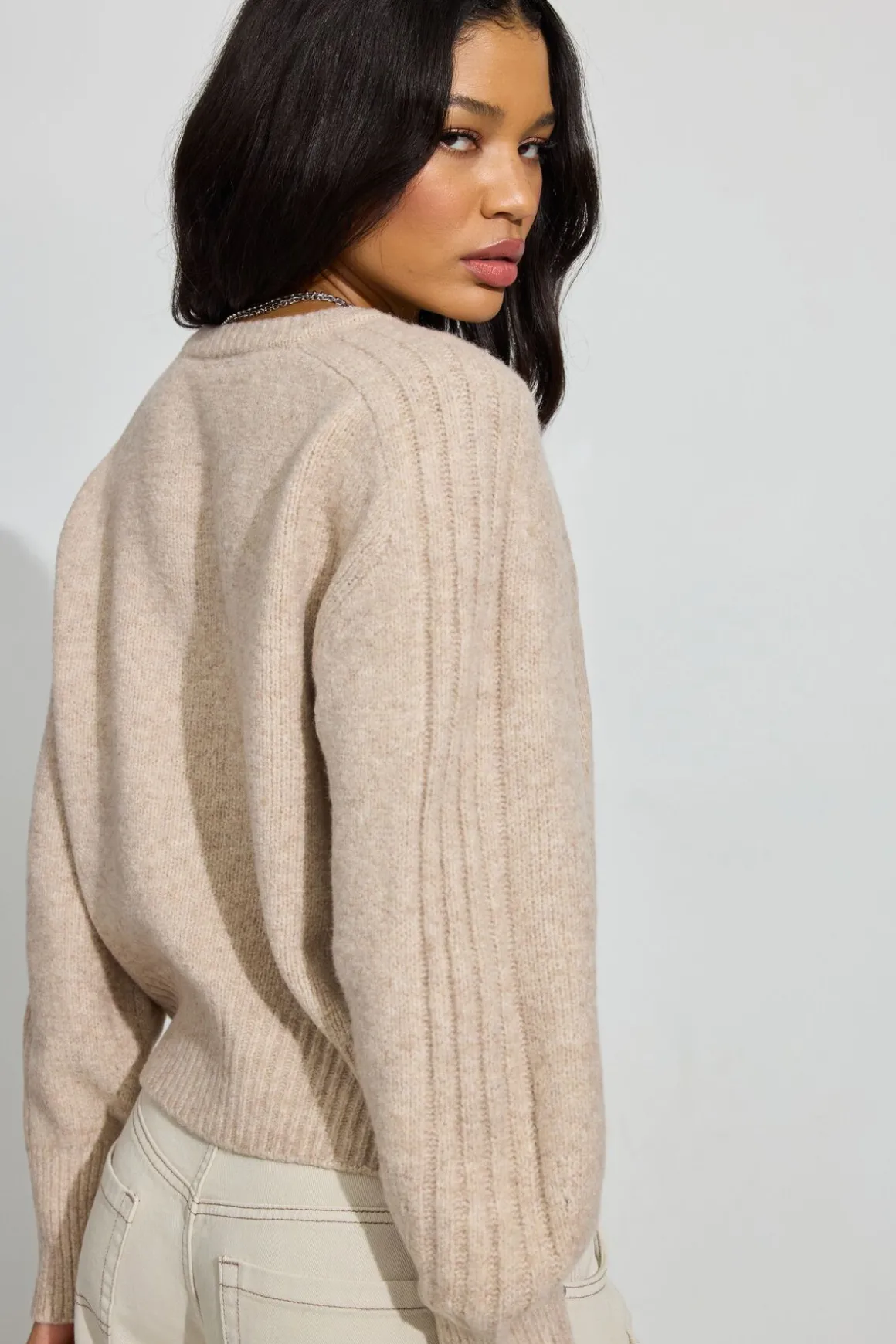 Hot Spongy Loose Crewneck Sweater Sweaters & Cardigans|Long Sleeve Tops