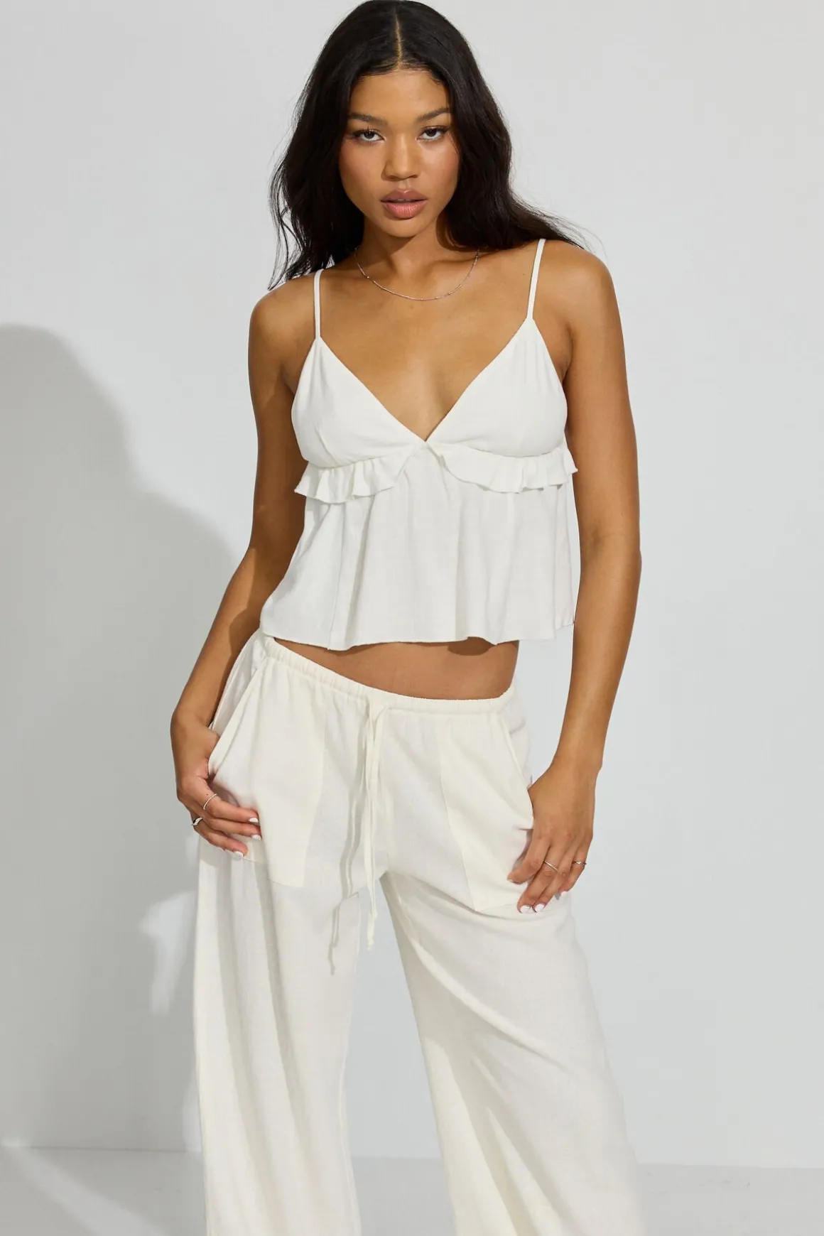 Hot Strappy Peplum Cami Top Tank Tops
