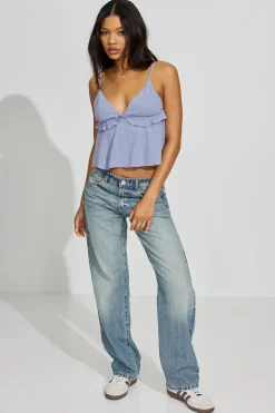 Sale Strappy Peplum Cami Top Tank Tops