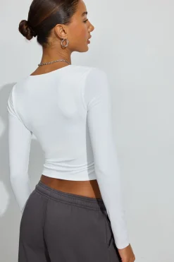 Outlet Sweetheart Neckline Long Sleeve Top Long Sleeve Tops