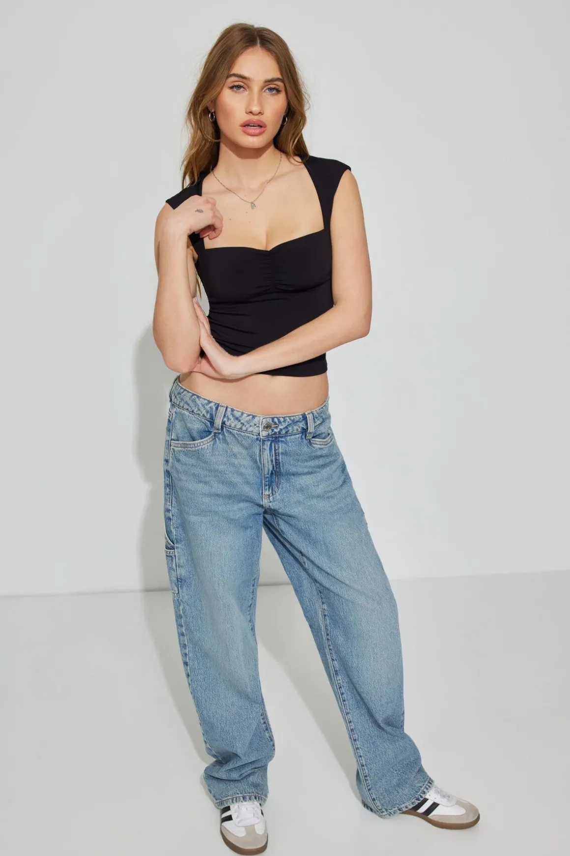 Hot Talina Square Neck Top Tank Tops|Short Sleeve Tops