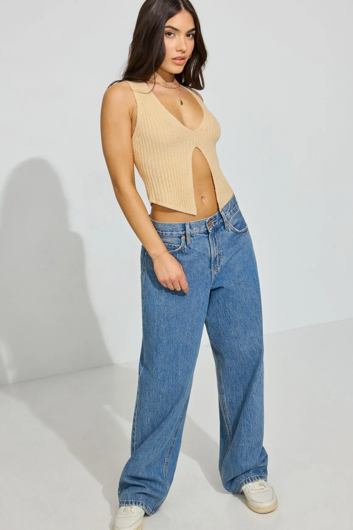 Store Tape Bare Flyaway Vest Tank Tops|Sweaters & Cardigans