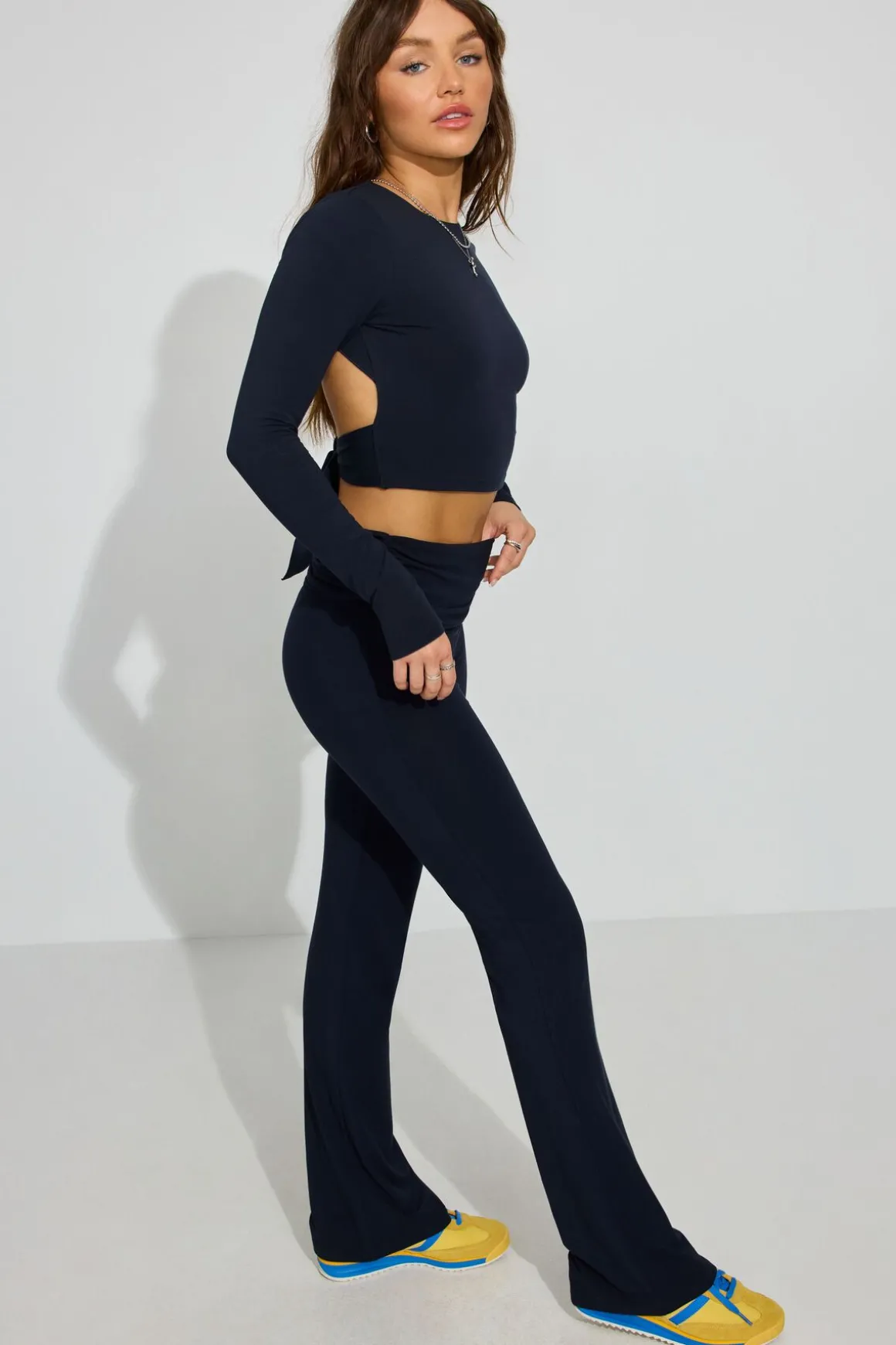 Hot Tie Back Long Sleeve Top Long Sleeve Tops