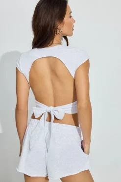 Store Tie Back T Shirt Short Sleeve Tops