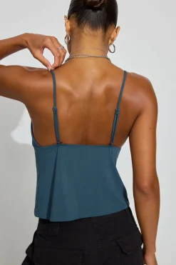 New Tie Front Cami Top Tank Tops