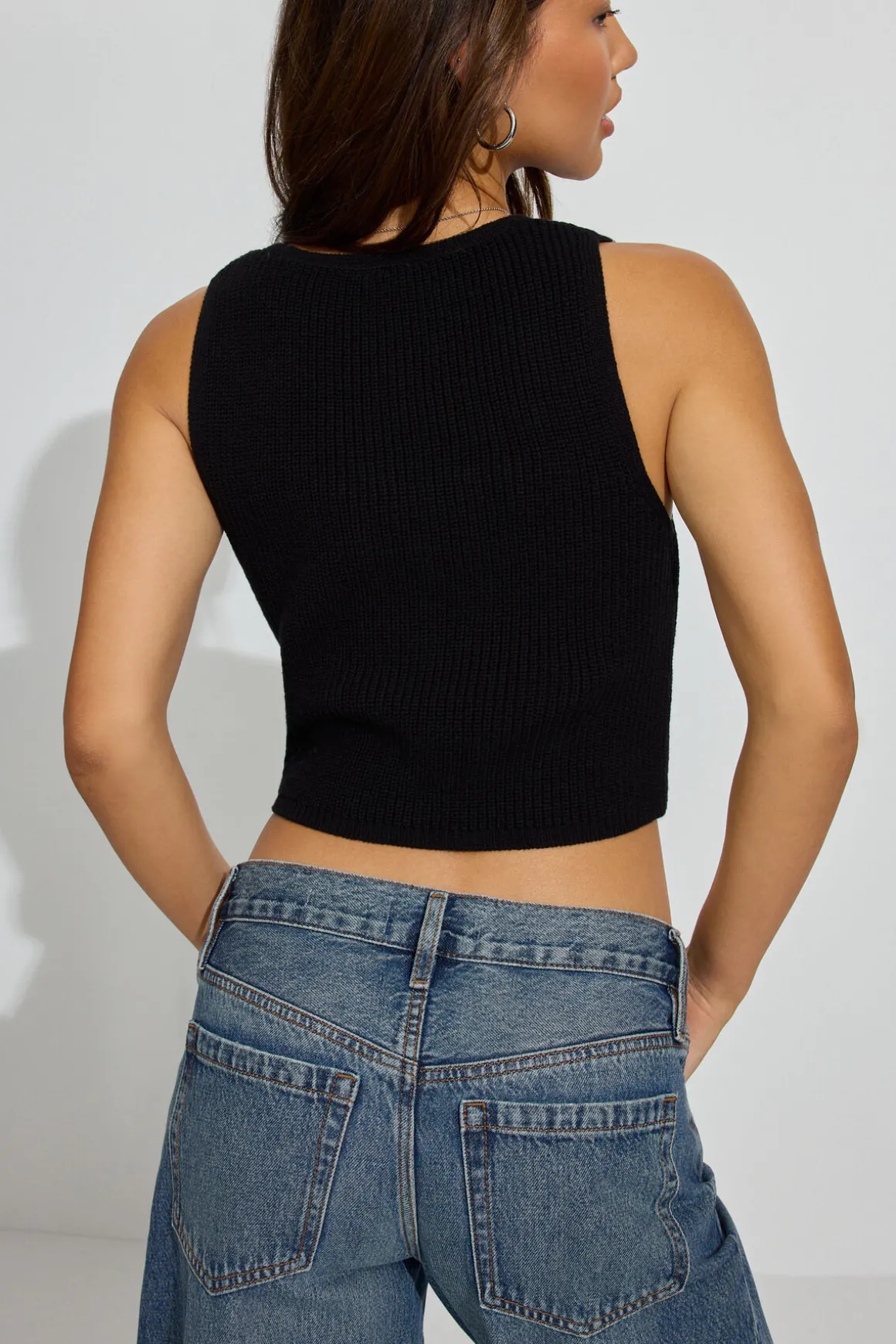 Hot Tie Front Vest Tank Tops|Sweaters & Cardigans