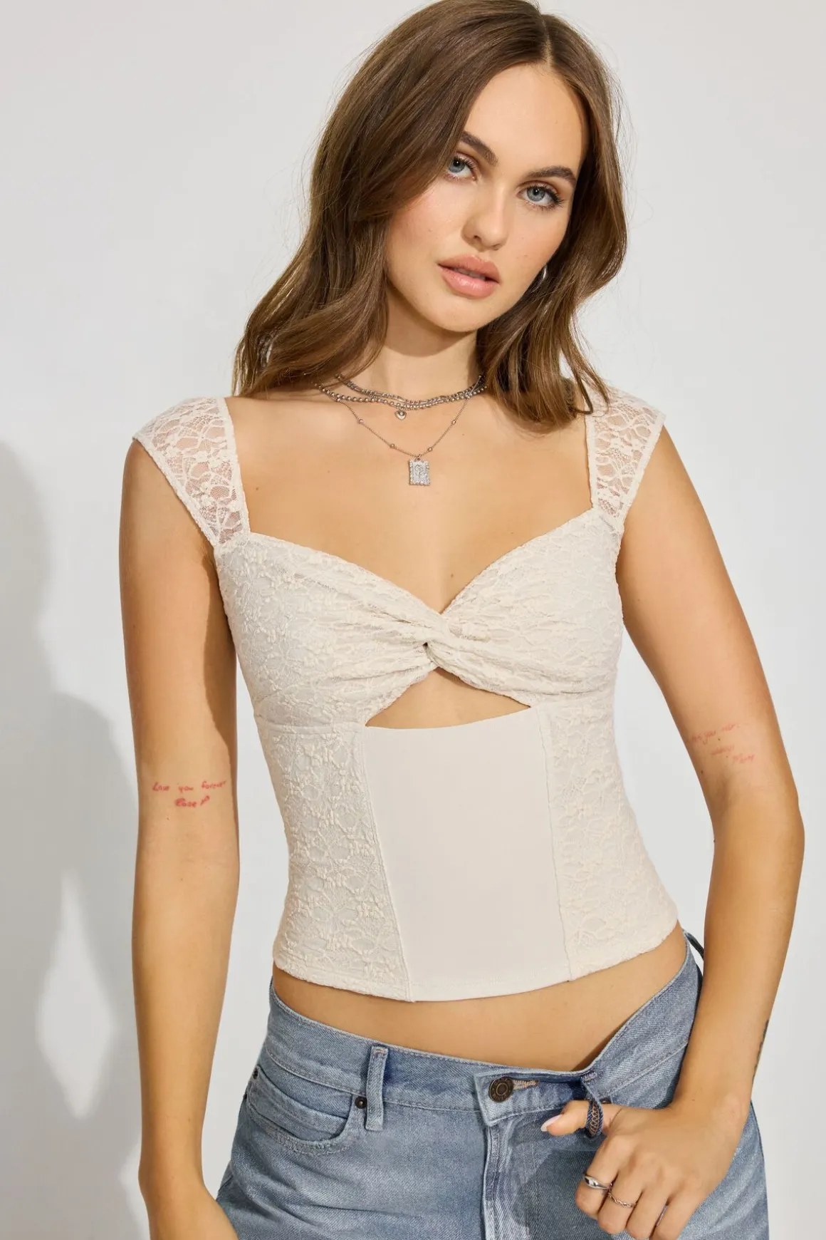 Hot Twist Front T Shirt Tank Tops|Short Sleeve Tops
