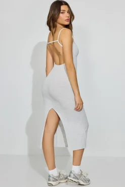 New V Neck Open Back Maxi Dress Dresses & Jumpsuits|Dresses