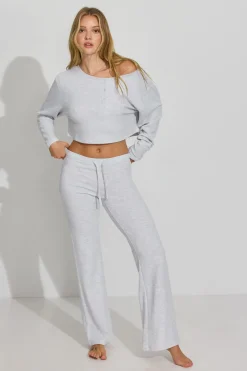 Best Sale Waffle Off Shoulder Top Matching Sets|Lounge & Sleep