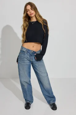 Online Yarn Crewneck Sweater Sweaters & Cardigans|Long Sleeve Tops